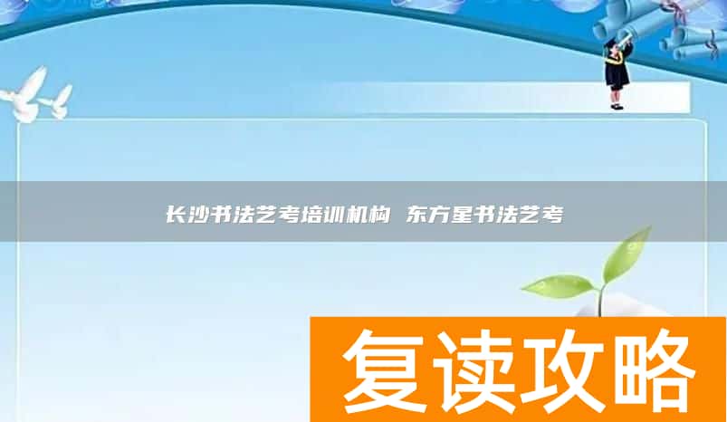 长沙书法艺考培训机构 东方星书法艺考